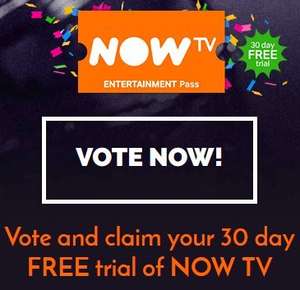 30 Day Free Trial of Now TV with votes for National Television Awards