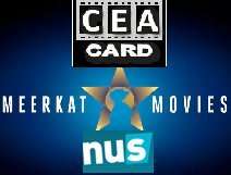 3 for 1 cinema using CEA Card with Meerkat movies and NUS card @ participating cinemas