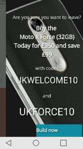 Motorola £99 off  Moto x Force or £10 off £75 spend