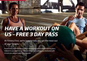 FREE 3 Day Gym Pass For You and a Friend @ Fitness First