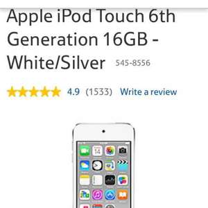 Apple iPod touch 6th gen 16GB £159 with code @ Tesco Direct