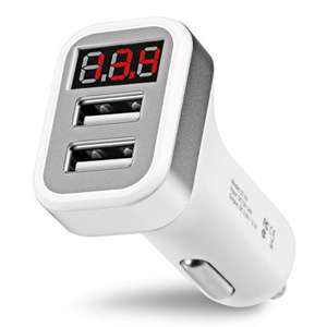 HOCO Z3 Smart Car Charger 3.1A (Perfect for Nintendo Switch road trips!) Dual USB LCD Display - £2.44 Delivered @ Gearbest