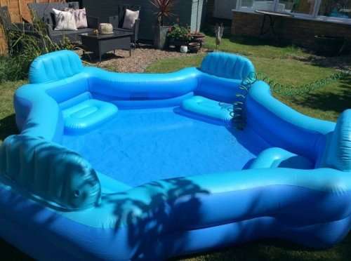 Inflatable pool with seating, £20 in Asda, not sure if national