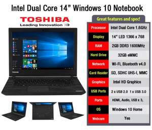 Toshiba Satellite C40 14" Dual Core Intel Laptop (A1 Refurb) only £159.95 delivered (with discount code) @ Morgan Computers