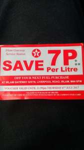 Texaco Irlam - 7p off a litre with instore purchase