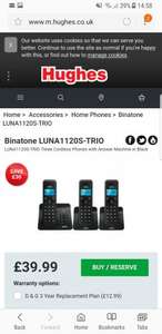 Binatone LUNA1120S-TRIO WITH ANSWER MACHINE £39.99 @ Hughes