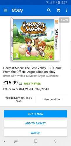 Harvest Moon: The Lost Valley 3DS Game £15.99 @ Argos / Ebay