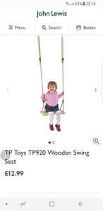 TP Toys TP920 Wooden Swing Seat at John Lewis for £12.99 plus £2 C&C