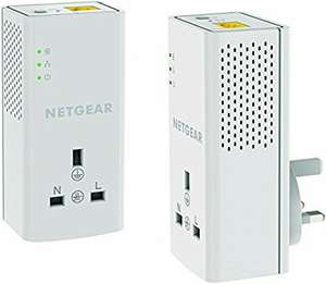 NETGEAR PLP1200-100UKS 1200 Mbps Powerline Ethernet Adapter Homeplug, Pass Through/Extra Outlet - £44.99 @ Amazon