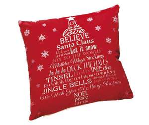 Christmas filled cushion £1.99 @ halfcost (free delivery when you spend £10, otherwise £3.99 for delivery)