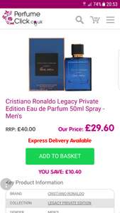 Cristiano Ronaldo Legacy Private Edition Eau de Parfum 50ml Spray - Men's - £29.60 @ Perfume Click
