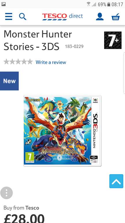 Monster Hunter Stories - 3DS  £28 at Tesco