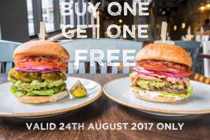 It's finally here! TODAY ONLY! BOGOF on National burger day at Handmade burger company.