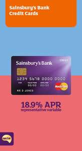 Sainsburys 0% balace transfer card 33 months £20 cashback and .59% fee
