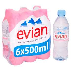 Evian still mineral water 6x50cl @waitrose 2 packs for £4 each costs only 33p