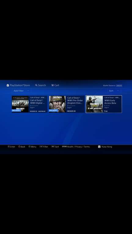 Call of Duty WWII/WW2 free beta with Hong Kong PSN store PS4 (not China) look at pics and my 1st comment