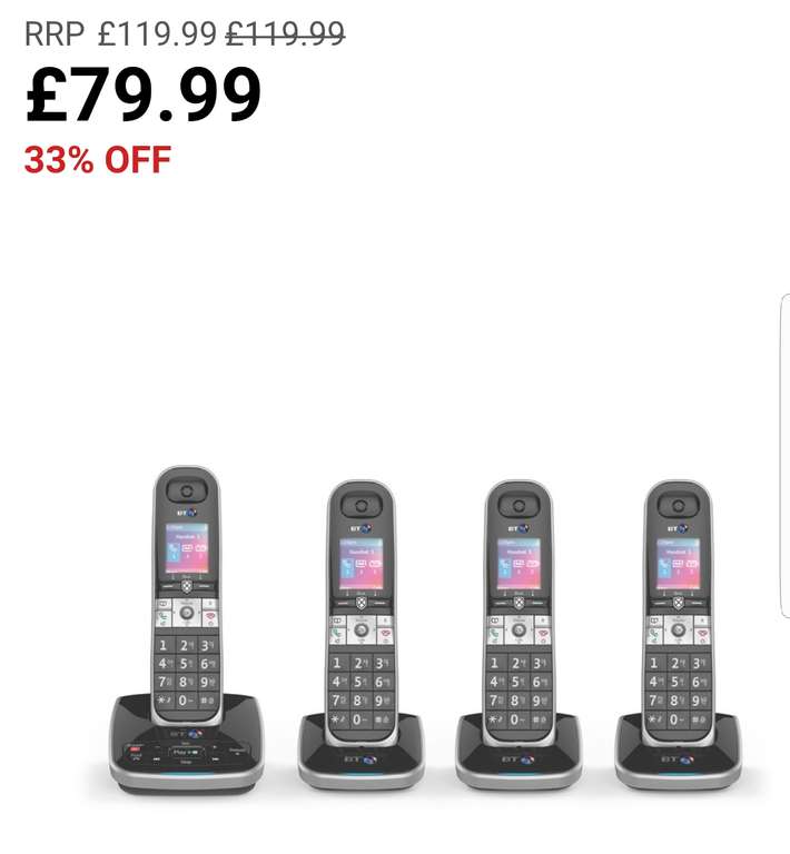 BT 8610 Cordless Telephone with Answering Machine – Quad at Robert Days for £67.99