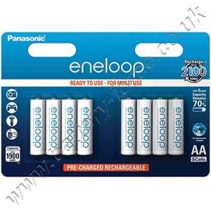 Panasonic Eneloop AA 8-Pack - 1900 mAh £11.39 Del @ Battery force