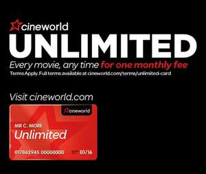 FREE month of Cineworld Unlimited
