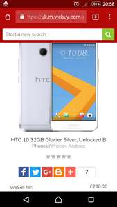 HTC 10 Unlocked B - £230 @ CEX