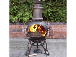 Toledo Medium Bronze Chiminea With BBQ Grill for £47.96 with discount code @ Whitestores
