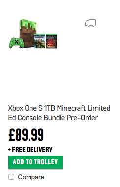 Xbox One S 1TB Minecraft Limited Ed Console Bundle (Misprice) - £89.99 - Arg0s