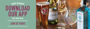 Download Ember Inns App for a free drink, G+T, beer pint, wine or soft drink