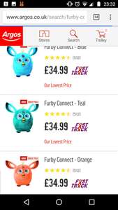 Furby connects all colours £34.99 @ Argos and 3 for 2 starts in a few hours..