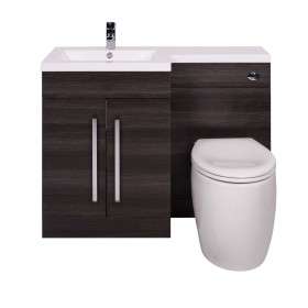 Calm Grey Left Hand Combination Vanity Unit Set with Toilet at Bathroom Takeaway for £339.97