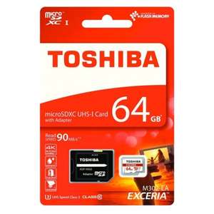 Toshiba Exceria M302 64GB Micro SDXC Memory Card 90 MB/s 4K £17.37@ Memorybits with code inc del