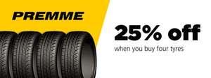 Get 25% off Four Premme Tyres ECOPRO7 with AA Tyres