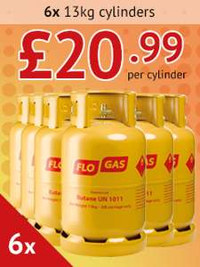Limited Time Multi-buy Savings On 2, 3, 4 & 6x 13kg Butane Gas Cylinders - From £20.99 Each Delivered (Based On 6 Cylinders With Desposit Returns) @ Gasdeal