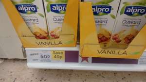 Alpro vanilla dairy free custard at Tesco 50p