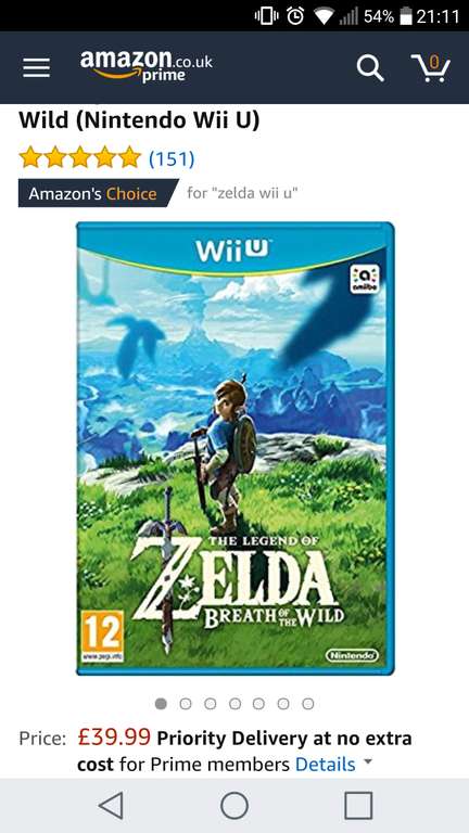 Zelda Breath of the Wild Wii U Amazon 39.99