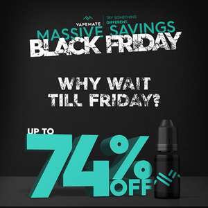 VapeMate eLiquids Black Friday - Up to 74% Off @ Vapemate