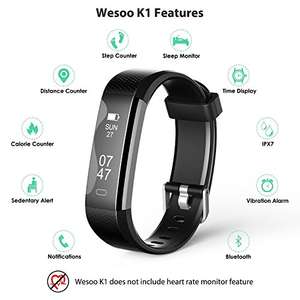 Fitness Tracker, Wesoo K1 Fitness Watch : Activity Tracker Smart Band with Sleep Monitor, Smart Bracelet Pedometer Wristband with Replacement Band for iOS & Android £20.79 Sold by WesooDirect EU and Fulfilled by Amazon.