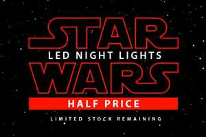 LED Hut - Kids LED Star Wars Wall Lights £12.50 + £2.99 delivery