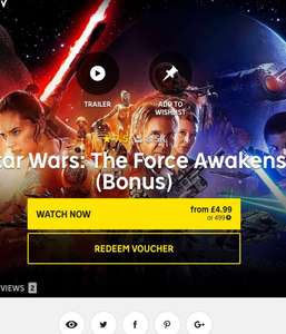 Star Wars force awakens on offer to own on rakuten/wuaki for £4.99 inc 2hrs bonus material