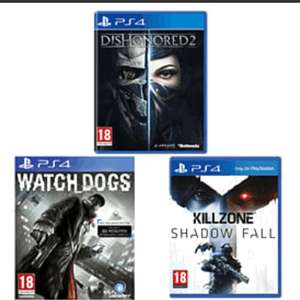 Killzone Shadow Fall, Watch Dogs, Dishonored 2 (pre-owned) - £13 @ GAME