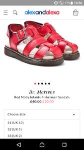 Child's red dr martens sandals @ alexandalexa includes postage - £23.95