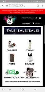 Sale sale sale at evolution vape stores in Birmingham and Online!!!!