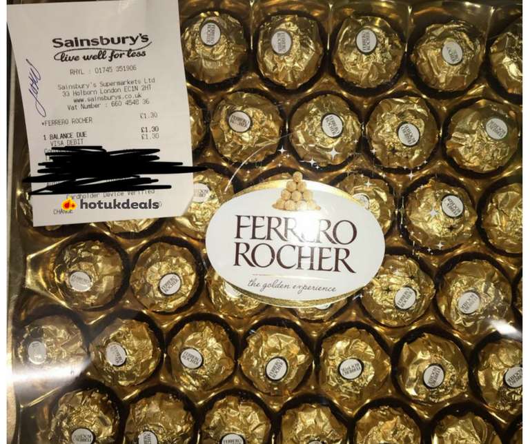 42 piece Ferrero Rocher £1.30 @ Sainsbury's instore