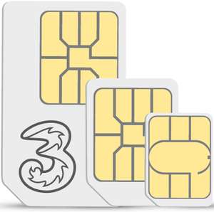 Three SIM Only - 12GB Data, 12 month contract £15pm (£180) @ Three