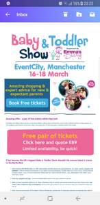 200 free pair of tickets for The Baby & Toddler Show at EventCity, Manchester, on 16-18 March from Emma's Diary worth £24