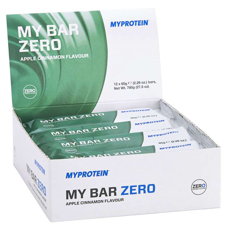 2x  Boxes of 12 My Bar Zero Protein Bars - £16.53 Delivered  w/code @ MyProtein (£8.27 per box)