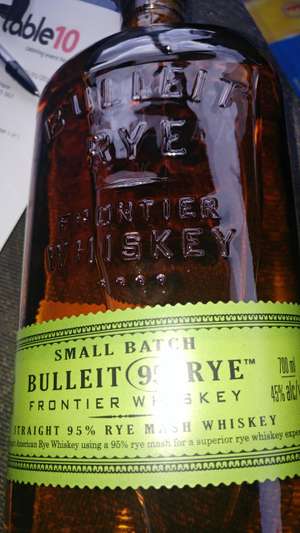 Bulleit rye whiskey 700ml.banbridge £11.63 instore at Tesco, Reduced to clear.