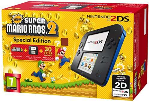 Nintendo 2DS Console (Black/Blue) with New Super Mario Bros 2 SE £69.99 Delivered (Using Code) @ Amazon