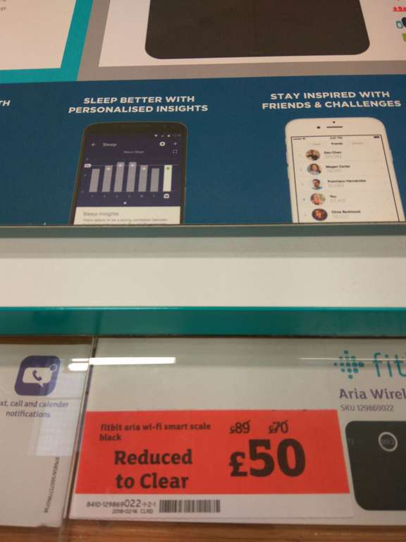 Fitbit aria smart scales WiFi @ Sainsbury's £50
