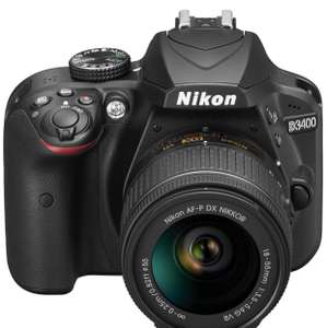 Nikon D3400 AF-P 18-55VR Digital SLR Camera & Lens Kit Black - £329.99 with £100 off promo @ Amazon & Free Delivery