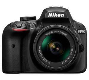 Nikon D3400 DSLR Camera with 18-55mm Lens, £329 with code from argos